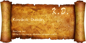 Kovács Dusán névjegykártya
